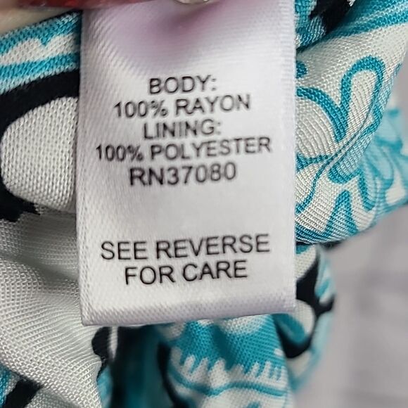 Cato Women's XL Turquoise Floral Paisley Print Halter Dress Tiered Sleeveless - Picture 7 of 9